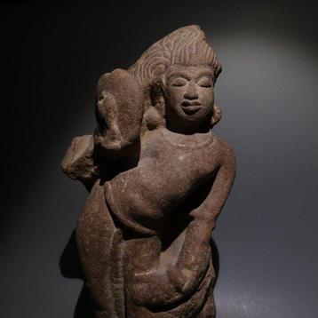 Champa, Vietnam, India Zandsteen Tempelreliëf van een