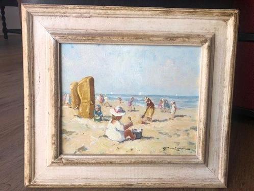 Joop van Leeuwen (1962) - Kinderen spelen op het strand, Antiek en Kunst, Kunst | Schilderijen | Klassiek