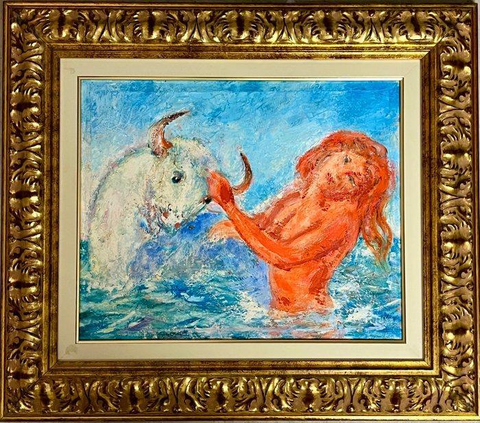 Aligi Sassu (1912-2000) - Giove ed Europa, Antiek en Kunst, Kunst | Schilderijen | Modern