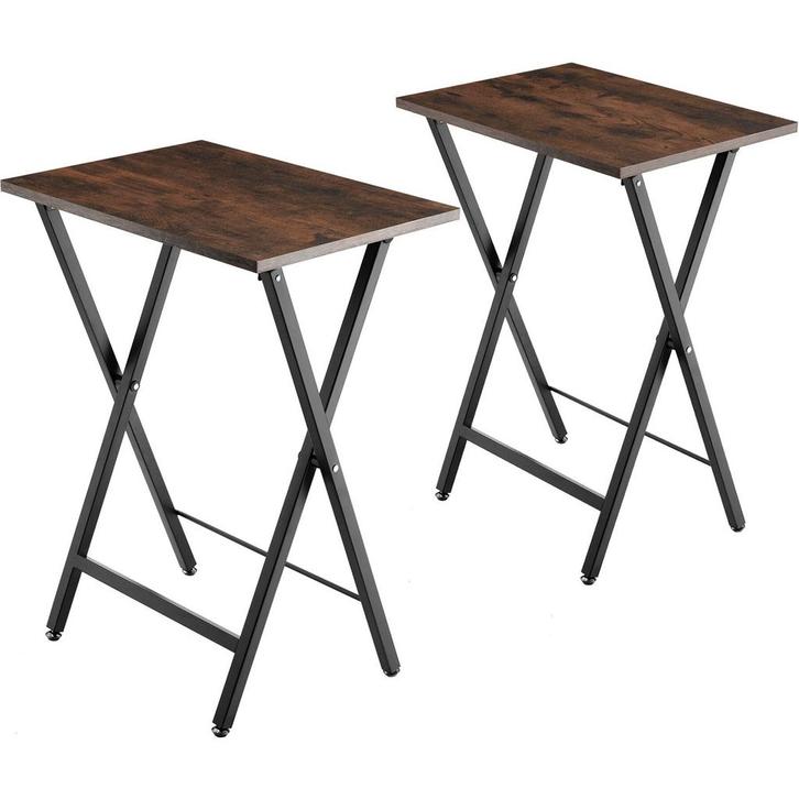 tectake Set van 2 bijzettafels Phoenix - Industrieel hout do, Huis en Inrichting, Tafels | Bijzettafels, Verzenden