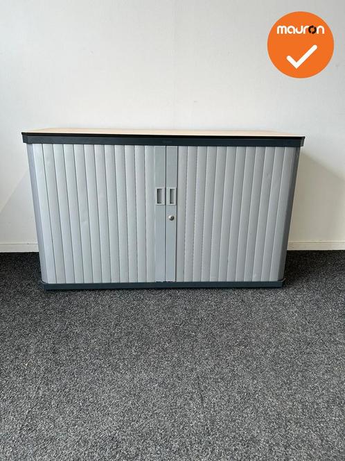 Gispen octa Roldeurkast - 74x120x45cm - Antraciet met zilver, Zakelijke goederen, Kantoor en Winkelinrichting | Kantoormeubilair en Inrichting