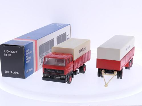 Schaal 1:50 Lion Car Nr.63 Daf 2800 Vrachtauto met aanhan..., Hobby en Vrije tijd, Modelauto's | 1:50, Gebruikt, Ophalen of Verzenden