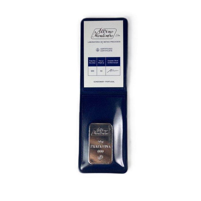 50 gram - Zilver .999 - Albino Moutinho - Met certificaat, Postzegels en Munten, Edelmetalen en Baren