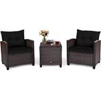 Tweedekans | coast Rotan Bistroset 3-delig — 2 Fauteuils, Huis en Inrichting, Ophalen of Verzenden, Nieuw