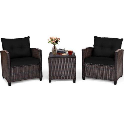 Tweedekans | coast Rotan Bistroset 3-delig — 2 Fauteuils, Huis en Inrichting, Tafels | Salontafels, Ophalen of Verzenden