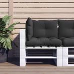 vidaXL Palletkussens 3 st stof zwart, Huis en Inrichting, Woonaccessoires | Kussens, Verzenden, Nieuw