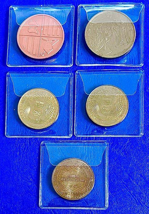 Andorra. Frankrijk. 5 Monnaies/Médailles Monnaies de Paris, Postzegels en Munten, Munten | Europa | Niet-Euromunten