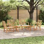 vidaXL Tuinbank Set Naturel Massief teakhout, Tuin en Terras, Verzenden, Nieuw
