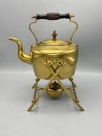 Messing en koper theepot met houder - Theepot - Messing,
