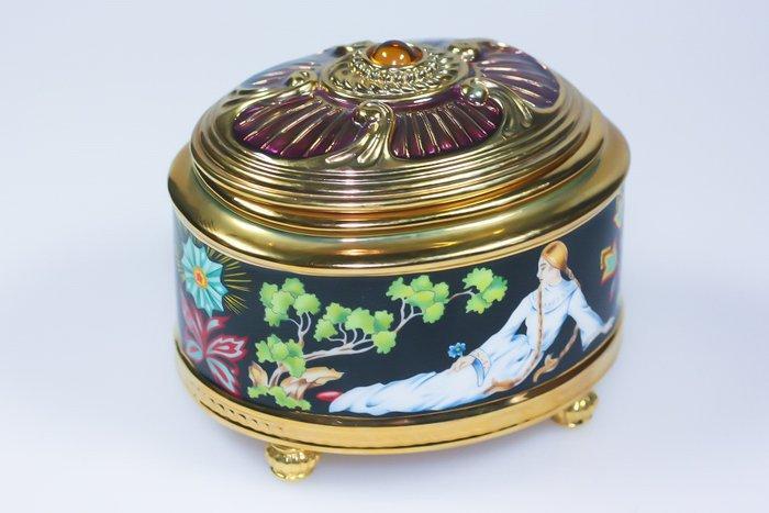 Faberge Stijl Franklin Mint speeldoos The Stone Hower -, Antiek en Kunst, Curiosa en Brocante