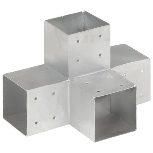 vidaXL Paalverbinding X-vorm 101x101 mm gegalvaniseerd, Tuin en Terras, Palen, Balken en Planken, Nieuw, Verzenden