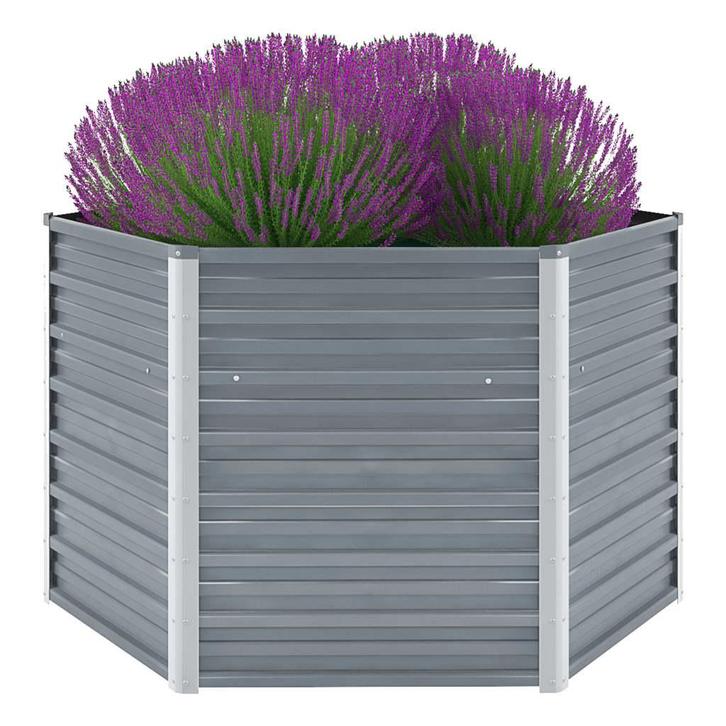 vidaXL Plantenbak verhoogd 129x129x77 cm gegalvaniseerd, Tuin en Terras, Bloempotten, Nieuw, Verzenden