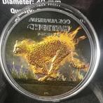 Niue. 2 Dollars 2021 Zoo Burning - Cheetah Black Platinum, 1