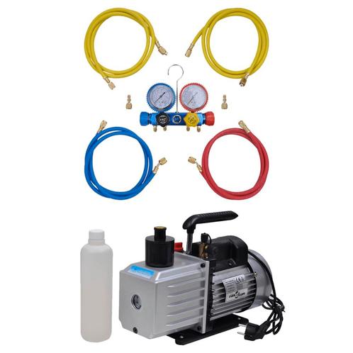 vidaXL Vacuümpomp 100 L/min met 4-voudige manometerset, Elektronische apparatuur, Airco's, Nieuw, Verzenden