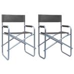 vidaXL Regisseursstoelen 2 st staal grijs, Verzenden, Nieuw