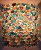 Wandlamp - Glas, Staal - Vintage wandlamp - stalen frame met, Antiek en Kunst