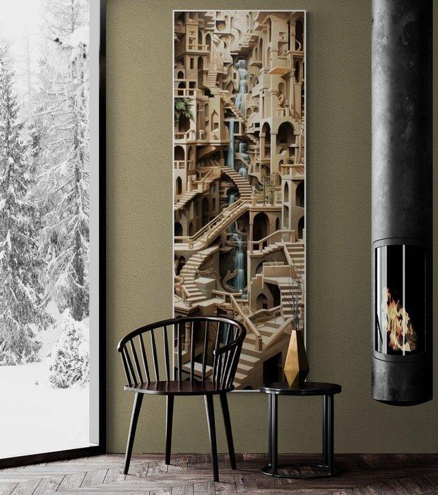 I_KONIQ - ESCHER STAIRS STYLE, Antiquités & Art, Art | Peinture | Moderne