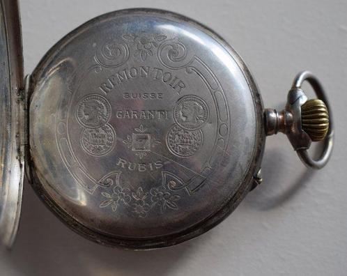 Vintage Peweta Remontoir - 7 Rubis - 800 Silver Pocket watch, Handtassen en Accessoires, Horloges | Heren