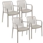 tectake Tuinstoelen Alcudia, weerbestendig, stapelbaar - tau, Tuin en Terras, Verzenden, Nieuw