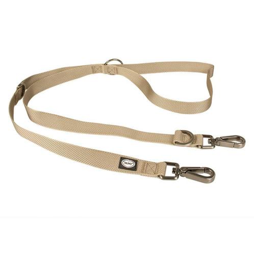 Duvo North duo leiband Nylon 200cm/25mm taupe, Dieren en Toebehoren, Hondenhalsbanden en Penningen, Nieuw