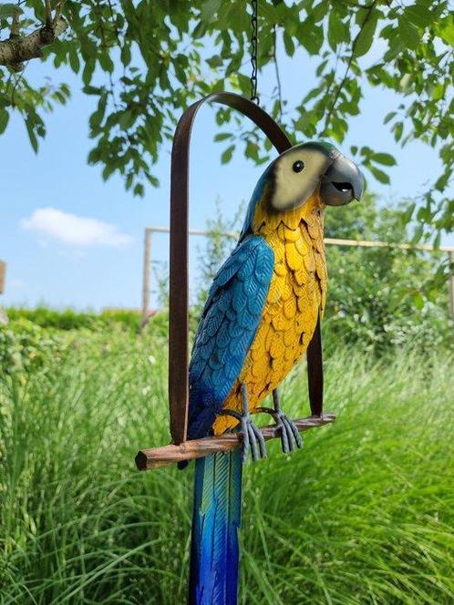 Papegaai op schommel - Beeldje - Parrot on Swing - Metaal, Antiek en Kunst, Curiosa en Brocante