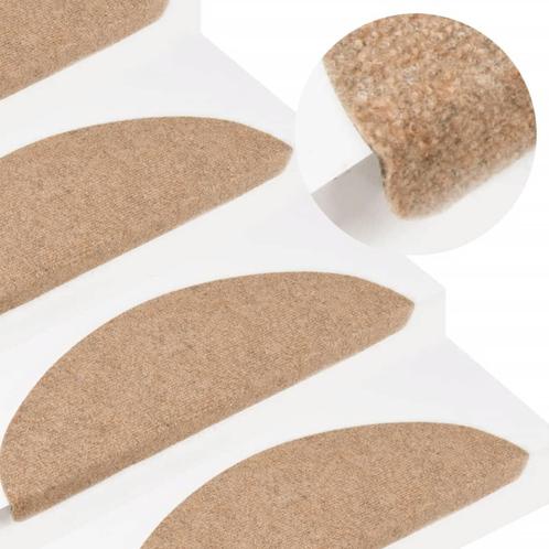 vidaXL Trapmatten zelfklevend 10 st 56x17x3 cm beige, Doe-het-zelf en Bouw, Ladders en Trappen, Nieuw, Verzenden