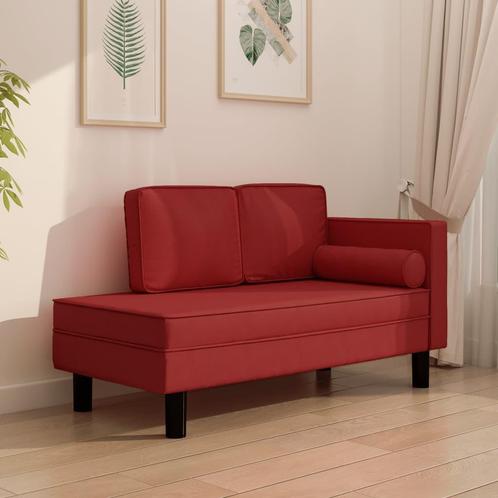 vidaXL Chaise longue coussins et traversin rouge, Maison & Meubles, Canapés | Salons, Neuf, Envoi