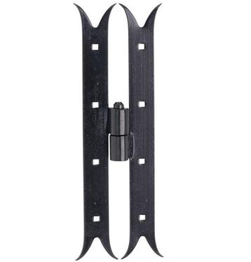Paumelle Zwaluw DIN rechts 350mm ijzer zwart, Klink of Kruk