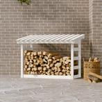 vidaXL Haardhoutrek 108x64,5x78 cm massief grenenhout wit, Tuin en Terras, Brandhout, Verzenden