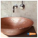 Bieden: Glass Design Ø 40 cm washbasin glass brons, Ophalen of Verzenden, Nieuw