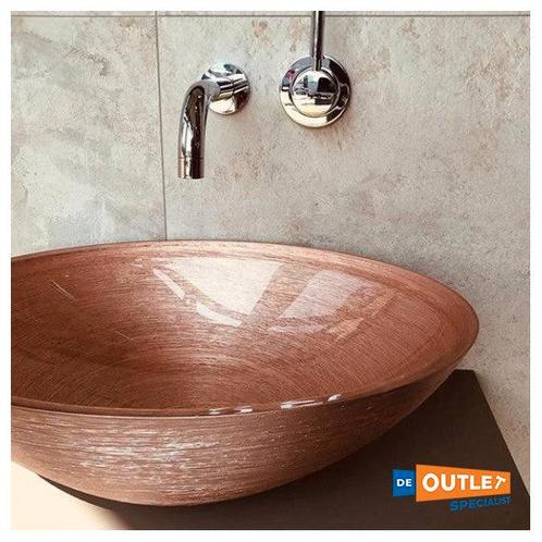 Bieden: Glass Design Ø 40 cm washbasin glass brons, Watersport en Boten, Bootonderdelen, Ophalen of Verzenden