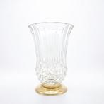 Val Saint Lambert - Vaas - Geribbelde decoratie & diamanten