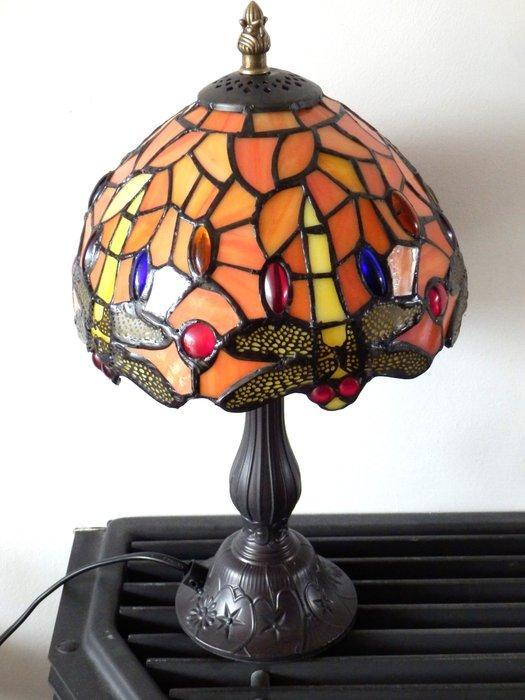 Fraaie Tiffany tafellamp Oranje in Art Nouveau stijl - Lamp, Antiek en Kunst, Kunst | Designobjecten