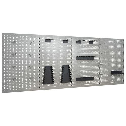 vidaXL Gaatjespaneel wandgemonteerd 4 st 40x58 cm staal, Doe-het-zelf en Bouw, Hang- en Sluitwerk, Nieuw, Verzenden
