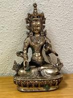 Kleine Bronze Statue - Weiße Tara - versilbert - Nepal -