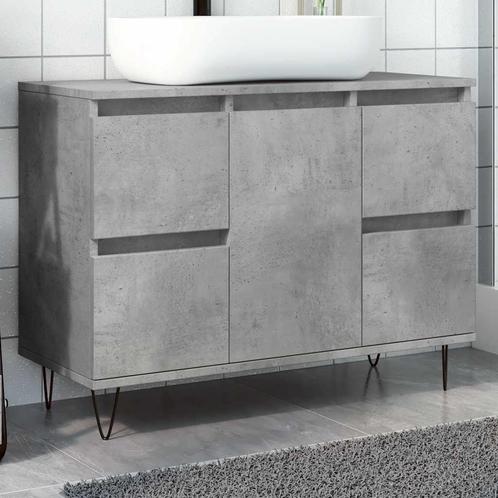 vidaXL Badkamerkast 80x33x60 cm bewerkt hout betongrijs, Huis en Inrichting, Badkamer | Badkamermeubels, Nieuw, Verzenden