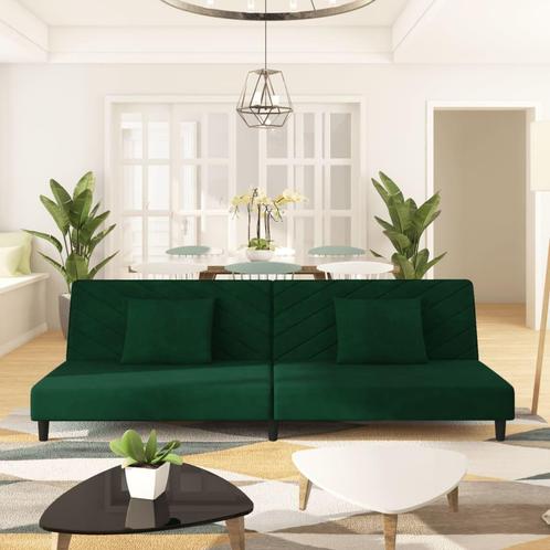 vidaXL Canapé-lit à 2 places avec deux oreillers Vert, Maison & Meubles, Canapés | Salons, Neuf, Envoi