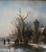 Josef Carl Berthold Puettner (1821-1881) - Ice skating on, Antiek en Kunst