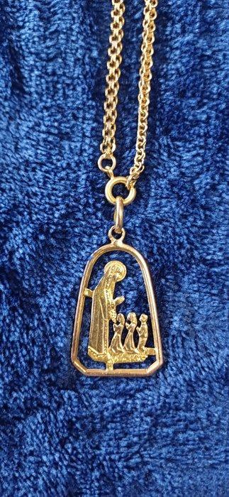 Ketting met hanger - 19.2 kt. Geel goud - Fio met religieuze, Handtassen en Accessoires, Antieke sieraden