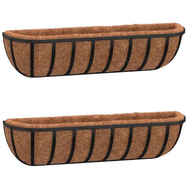 Stalen Muurbakken 2 stuks - Tweede Kansje - Voor Balkon &..., Tuin en Terras, Bloembakken en Plantenbakken, Minder dan 30 cm, 60 tot 100 cm