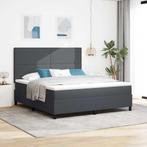 vidaXL Boxspring bed Donkergrijs en Wit 180 x 200 cm, Verzenden, Nieuw