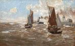 Erwin Carl Wilhelm Günther (1864-1927) - Piroscafo e barche, Antiek en Kunst