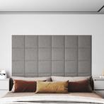 vidaXL Wandpanelen 12 st 1,08 m² 30x30 cm stof lichtgrijs, Doe-het-zelf en Bouw, Platen en Panelen, Verzenden, Nieuw