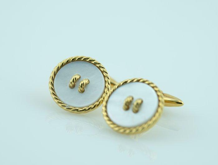 Manchetknopen - 18 karaat Geel goud Parel, Handtassen en Accessoires, Antieke sieraden