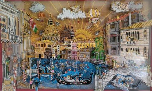 Charles Fazzino (1955) - Sunrise & Angels over Venice, Antiquités & Art, Art | Peinture | Moderne