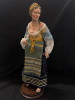 Figurine - Pastore Napoletano - 40cm - Bois, Faïence, Soie, Antiek en Kunst