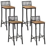 vidaXL Chaises de bar lot de 4 bois de manguier massif, Maison & Meubles, Verzenden, Neuf