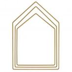 Metalen ringen huizen gesorteerd, elk 1x19cm, 23cm, 27,5cm,, Huis en Inrichting, Nieuw