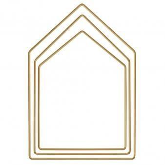 Metalen ringen huizen gesorteerd, elk 1x19cm, 23cm, 27,5cm,, Huis en Inrichting, Woonaccessoires | Kunstplanten en Kunstbloemen