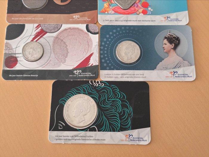 Nederland. Wilhelmina. Lot van 7 sets, KNM Koninklijke, Postzegels en Munten, Munten | Nederland